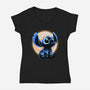 Little Alien Monster-Womens-V-Neck-Tee-rmatix