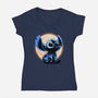 Little Alien Monster-Womens-V-Neck-Tee-rmatix