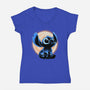 Little Alien Monster-Womens-V-Neck-Tee-rmatix