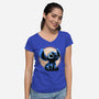 Little Alien Monster-Womens-V-Neck-Tee-rmatix