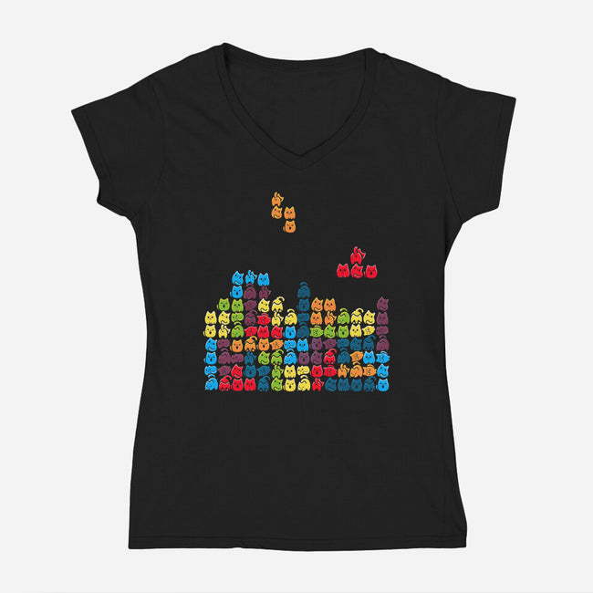 Game Cats-Womens-V-Neck-Tee-Vallina84