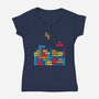 Game Cats-Womens-V-Neck-Tee-Vallina84