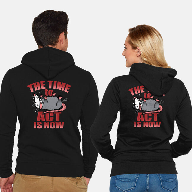The Time To Act Is Now-Unisex-Zip-Up-Sweatshirt-Boggs Nicolas