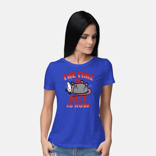 The Time To Act Is Now-Womens-Basic-Tee-Boggs Nicolas
