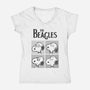 The Beagles White Album-Womens-V-Neck-Tee-kg07