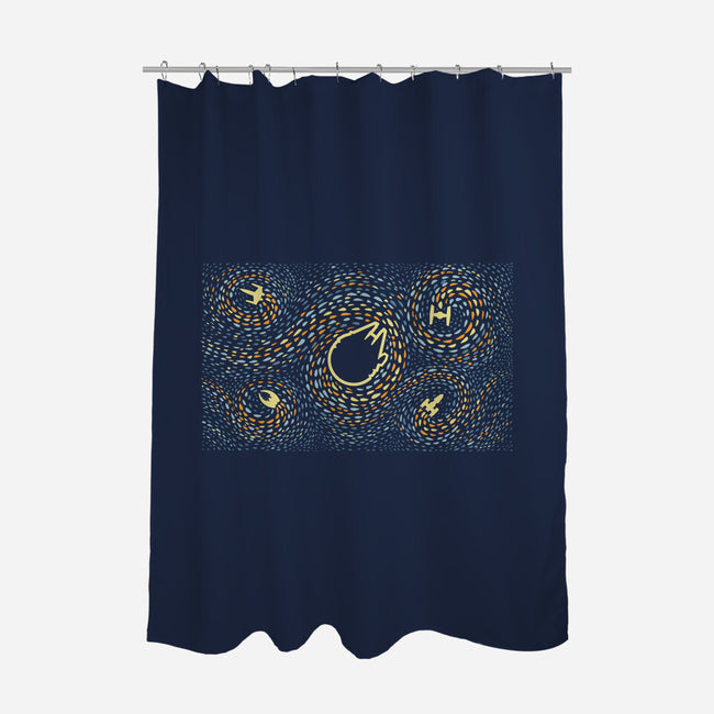 Starry Spaceships-None-Polyester-Shower Curtain-erion_designs