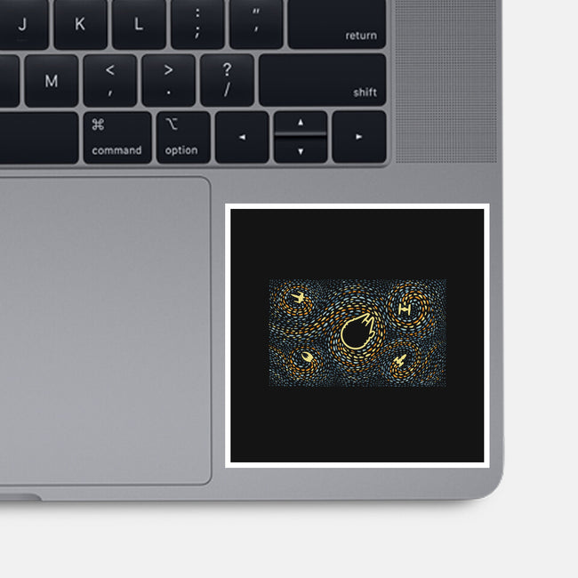 Starry Spaceships-None-Glossy-Sticker-erion_designs
