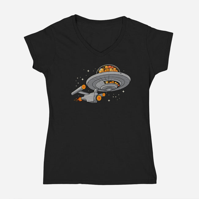 Cat Enterprise-Womens-V-Neck-Tee-erion_designs