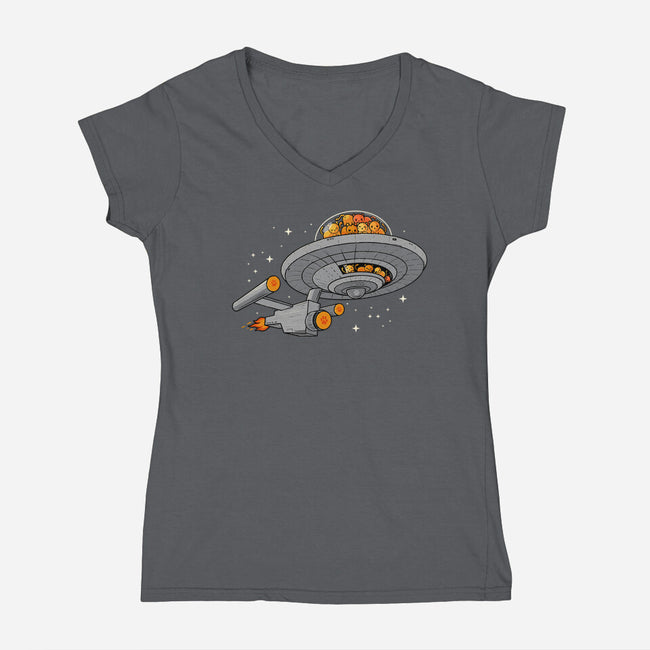 Cat Enterprise-Womens-V-Neck-Tee-erion_designs