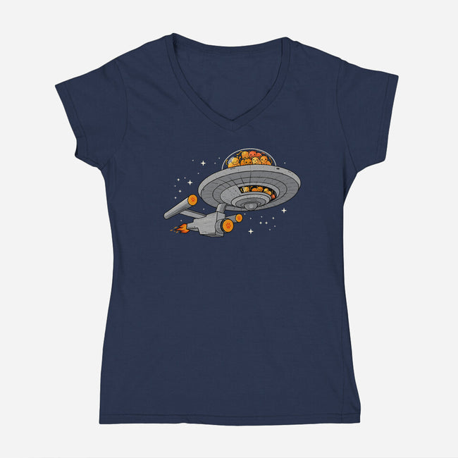 Cat Enterprise-Womens-V-Neck-Tee-erion_designs