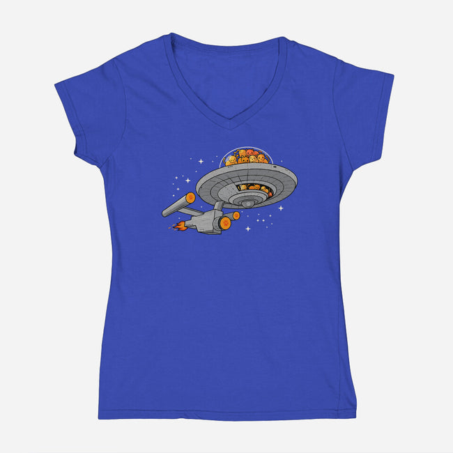 Cat Enterprise-Womens-V-Neck-Tee-erion_designs