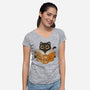 How To Socialize With People-Womens-V-Neck-Tee-erion_designs