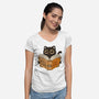 How To Socialize With People-Womens-V-Neck-Tee-erion_designs
