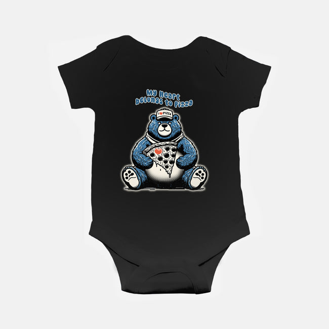 My Heart Belongs To Pizza-Baby-Basic-Onesie-palmstreet