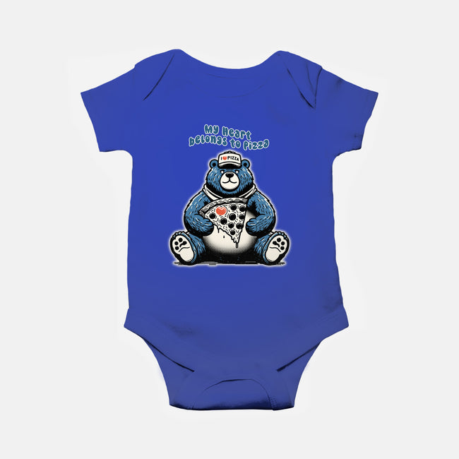 My Heart Belongs To Pizza-Baby-Basic-Onesie-palmstreet