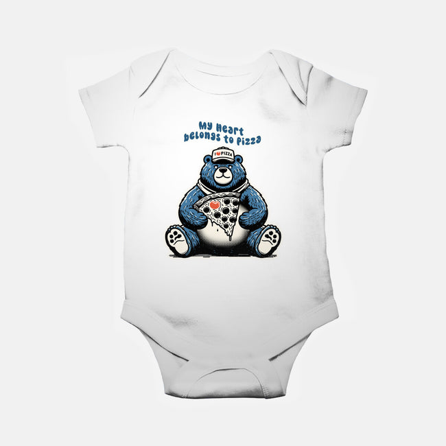 My Heart Belongs To Pizza-Baby-Basic-Onesie-palmstreet