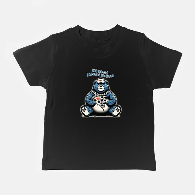 My Heart Belongs To Pizza-Baby-Basic-Tee-palmstreet