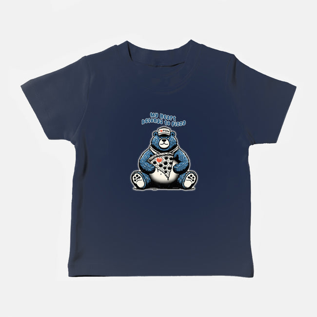 My Heart Belongs To Pizza-Baby-Basic-Tee-palmstreet