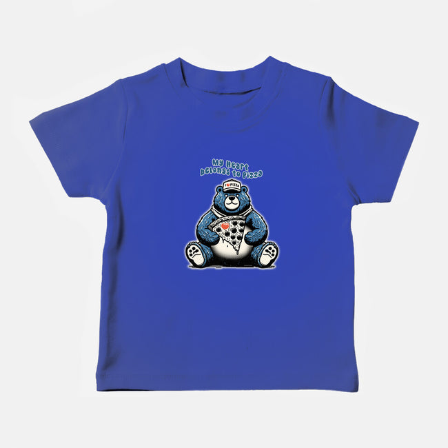 My Heart Belongs To Pizza-Baby-Basic-Tee-palmstreet