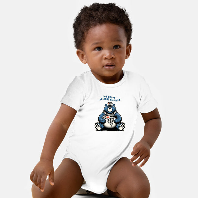 My Heart Belongs To Pizza-Baby-Basic-Onesie-palmstreet
