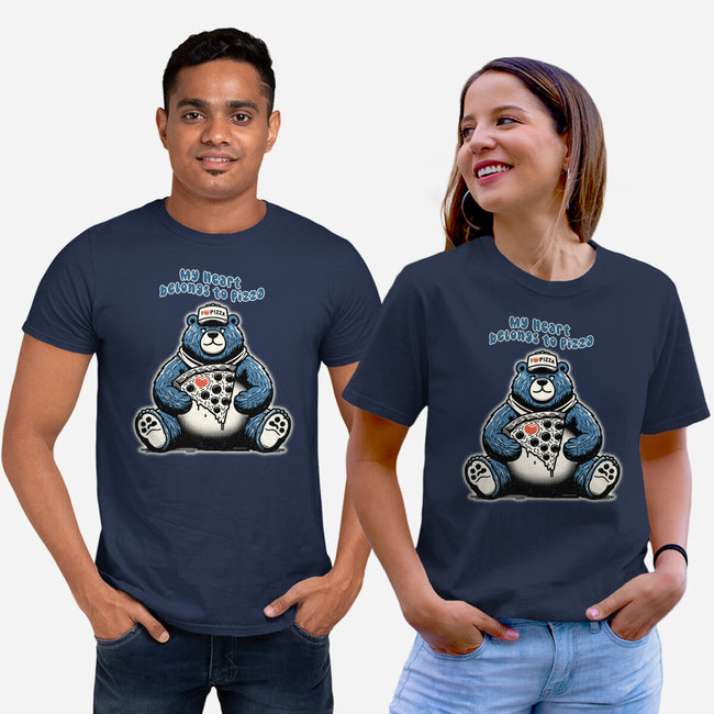 My Heart Belongs To Pizza-Unisex-Basic-Tee-palmstreet