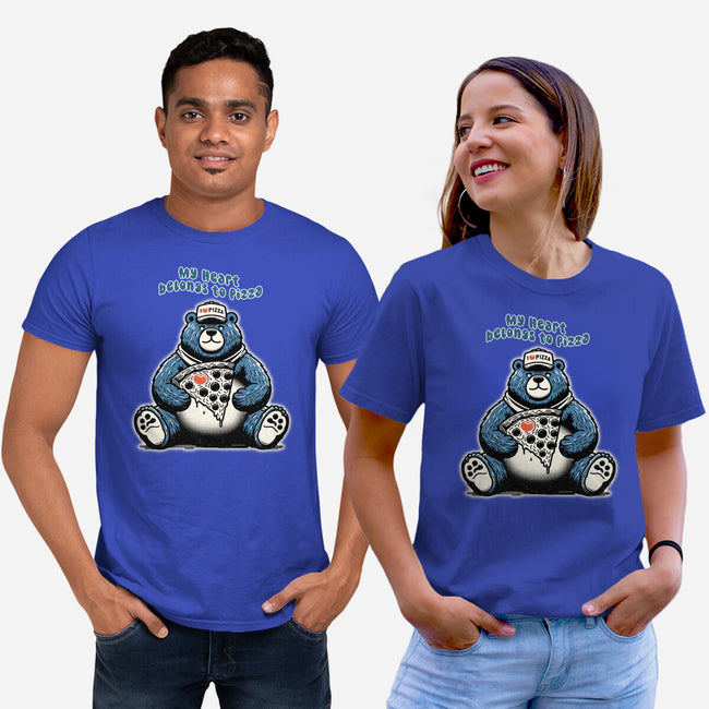 My Heart Belongs To Pizza-Unisex-Basic-Tee-palmstreet