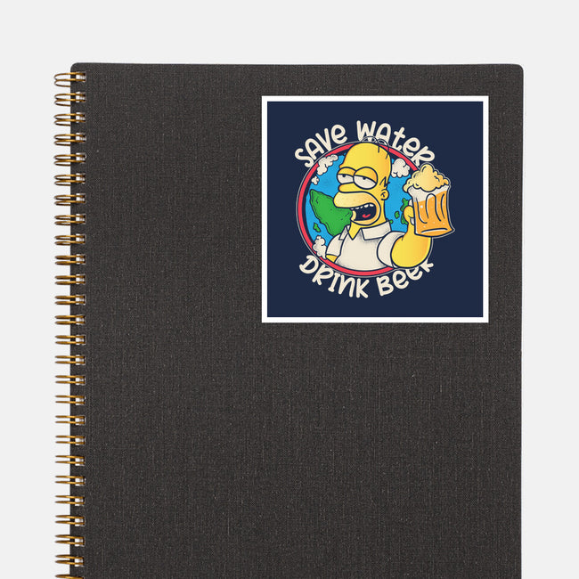 Save Water And Drink Beer-None-Glossy-Sticker-turborat14