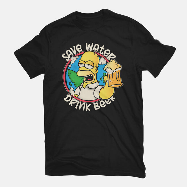 Save Water And Drink Beer-Unisex-Basic-Tee-turborat14