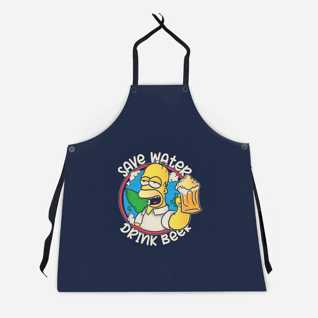 Save Water And Drink Beer-Unisex-Kitchen-Apron-turborat14