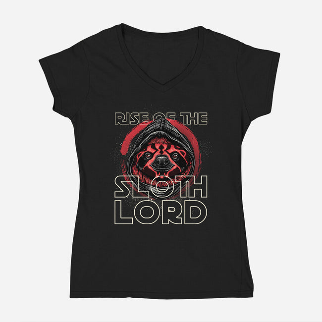Rise Of The Sloth Lord-Womens-V-Neck-Tee-momma_gorilla