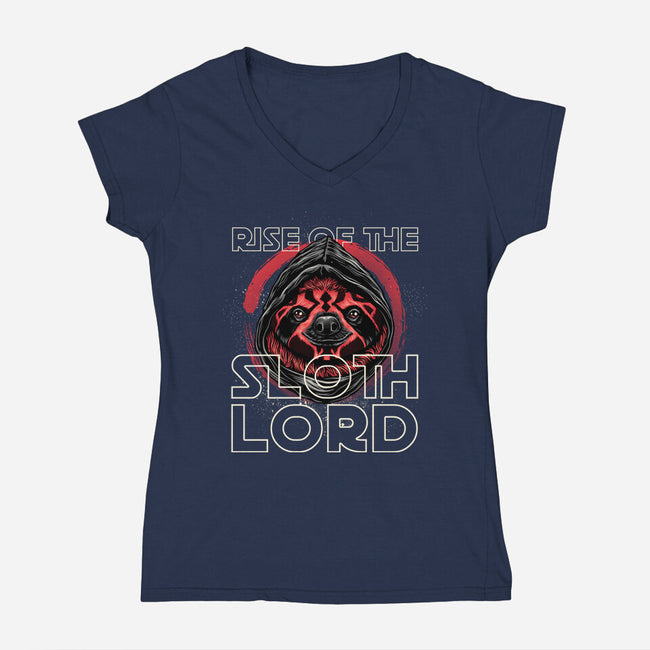 Rise Of The Sloth Lord-Womens-V-Neck-Tee-momma_gorilla
