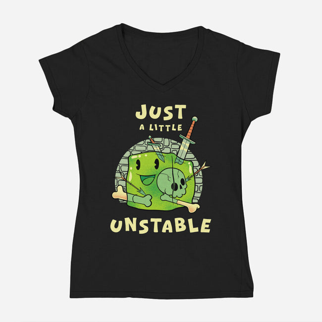 Just A Little Unstable-Womens-V-Neck-Tee-FunkVampire