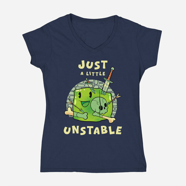 Just A Little Unstable-Womens-V-Neck-Tee-FunkVampire