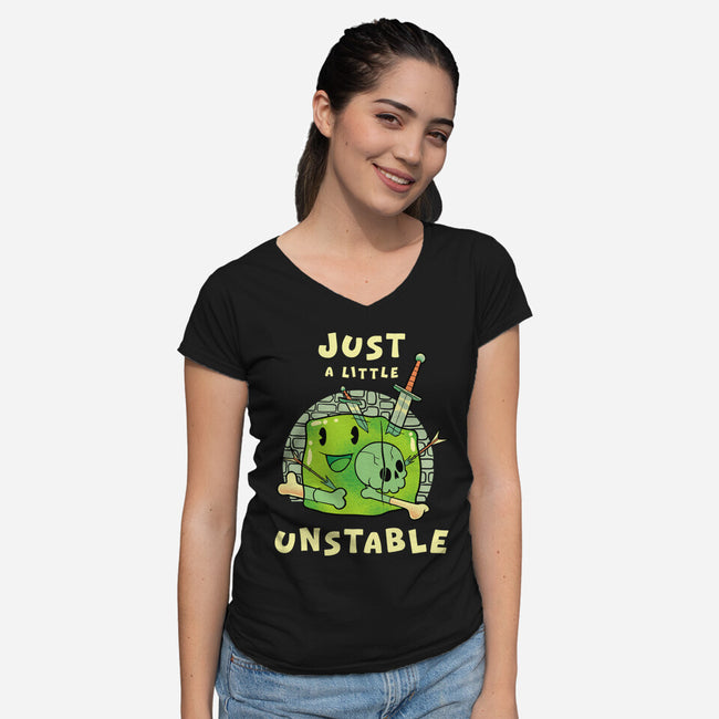 Just A Little Unstable-Womens-V-Neck-Tee-FunkVampire