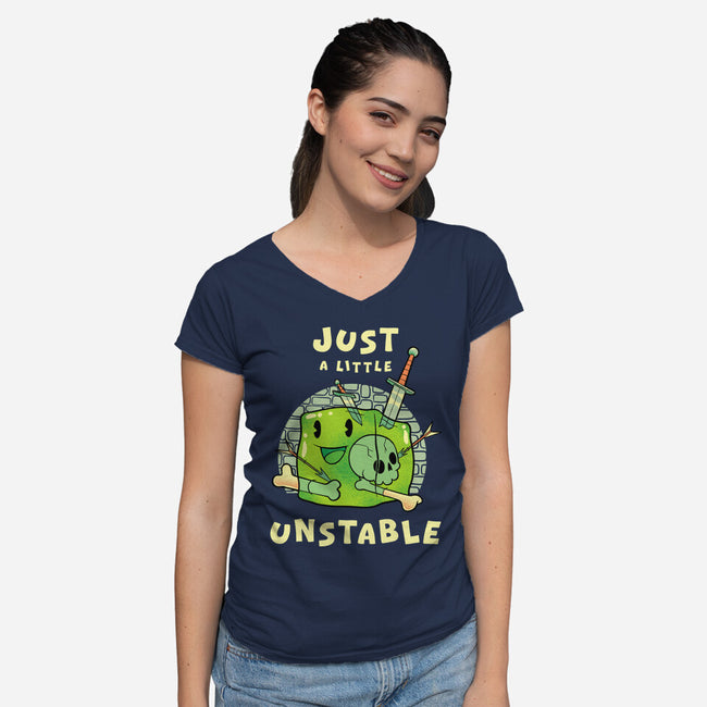 Just A Little Unstable-Womens-V-Neck-Tee-FunkVampire