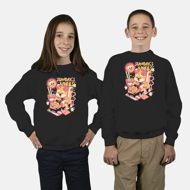 Sunday's Vibes-Youth-Crew Neck-Sweatshirt-ilustrata