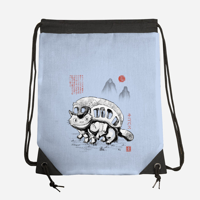 Cat Bus Sumi-e-None-Drawstring-Bag-Astrobot Invention