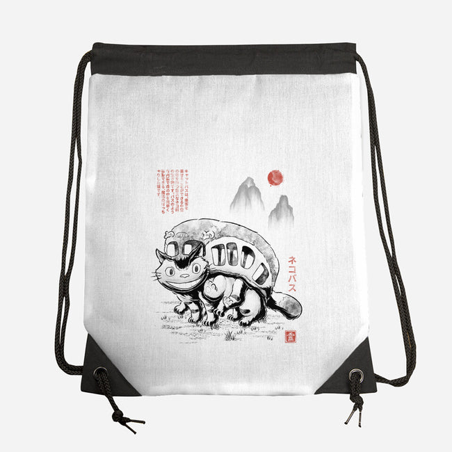 Cat Bus Sumi-e-None-Drawstring-Bag-Astrobot Invention