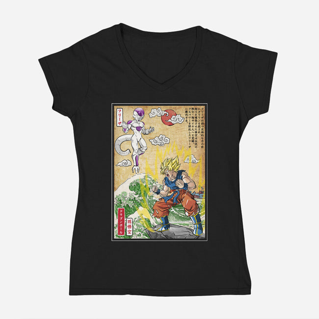 Battle On Planet-Womens-V-Neck-Tee-DrMonekers