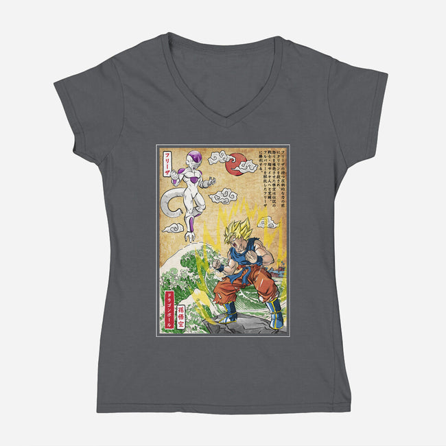 Battle On Planet-Womens-V-Neck-Tee-DrMonekers