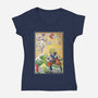 Battle On Planet-Womens-V-Neck-Tee-DrMonekers