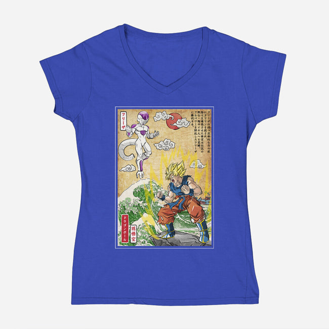 Battle On Planet-Womens-V-Neck-Tee-DrMonekers