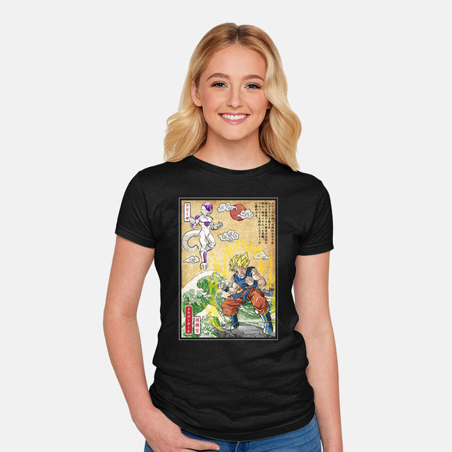 Battle On Planet-Womens-Fitted-Tee-DrMonekers