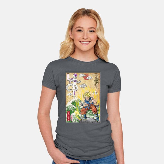 Battle On Planet-Womens-Fitted-Tee-DrMonekers