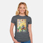 Battle On Planet-Womens-Fitted-Tee-DrMonekers