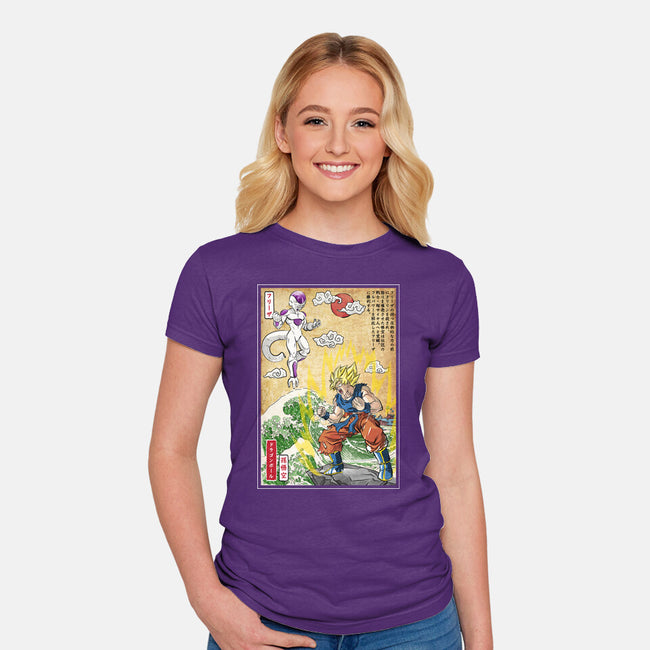 Battle On Planet-Womens-Fitted-Tee-DrMonekers