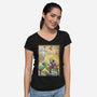 Battle On Planet-Womens-V-Neck-Tee-DrMonekers