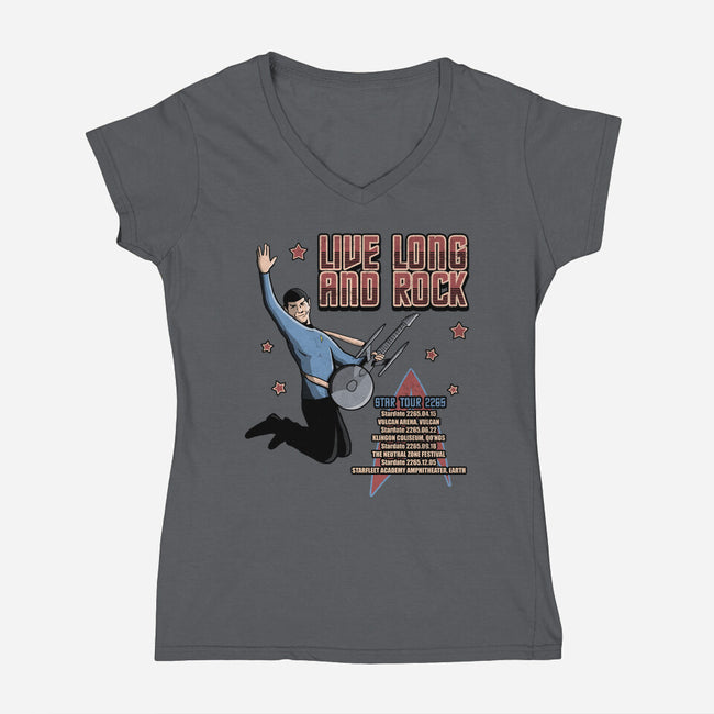 Live Long And Rock-Womens-V-Neck-Tee-NMdesign