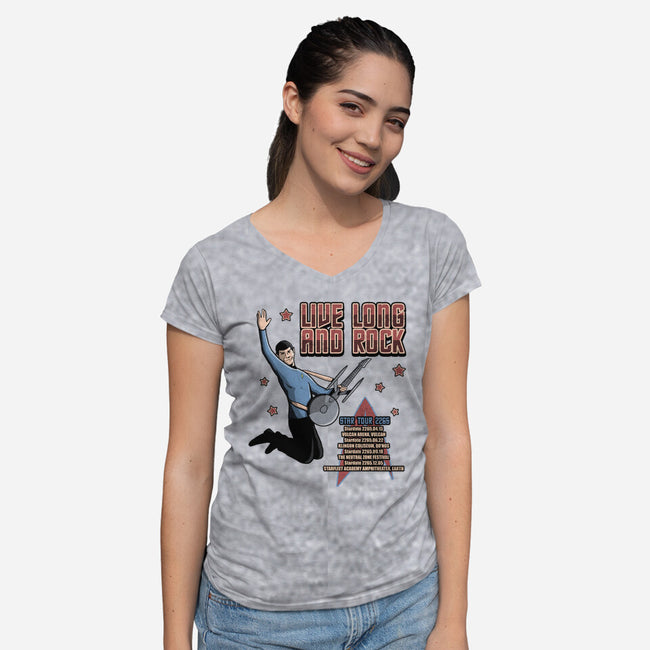 Live Long And Rock-Womens-V-Neck-Tee-NMdesign