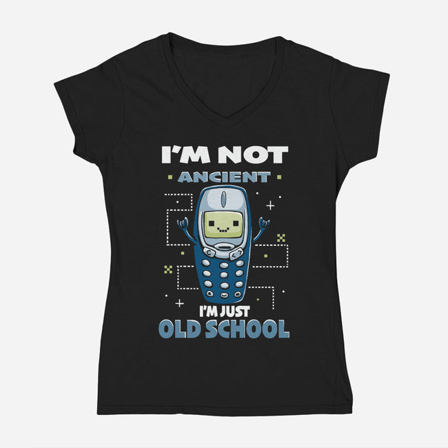 Old School-Womens-V-Neck-Tee-Vallina84